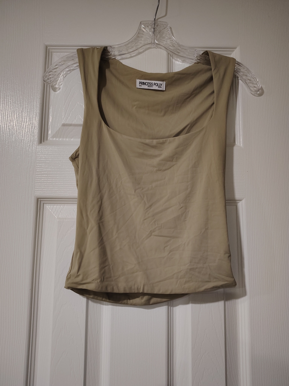 Princess Polly Olive-Beige Scoop Neck Tank